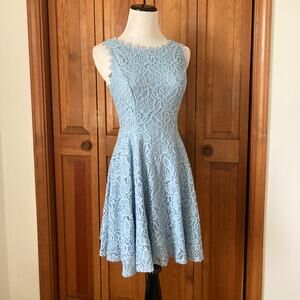 Jodi Kristopher Light Blue Lace Dress, Size 0